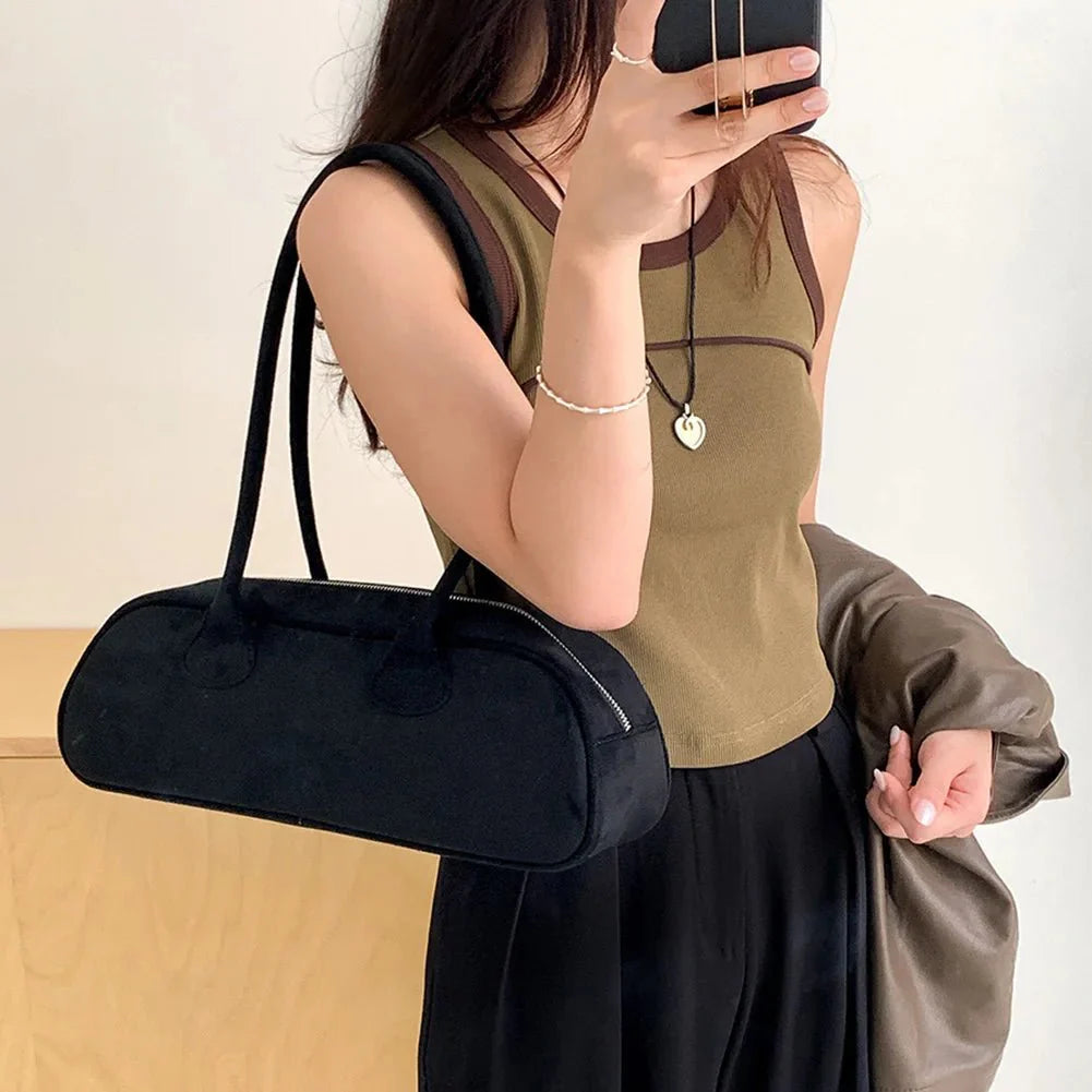 Pauleen Suede Baguette Shoulder Bag