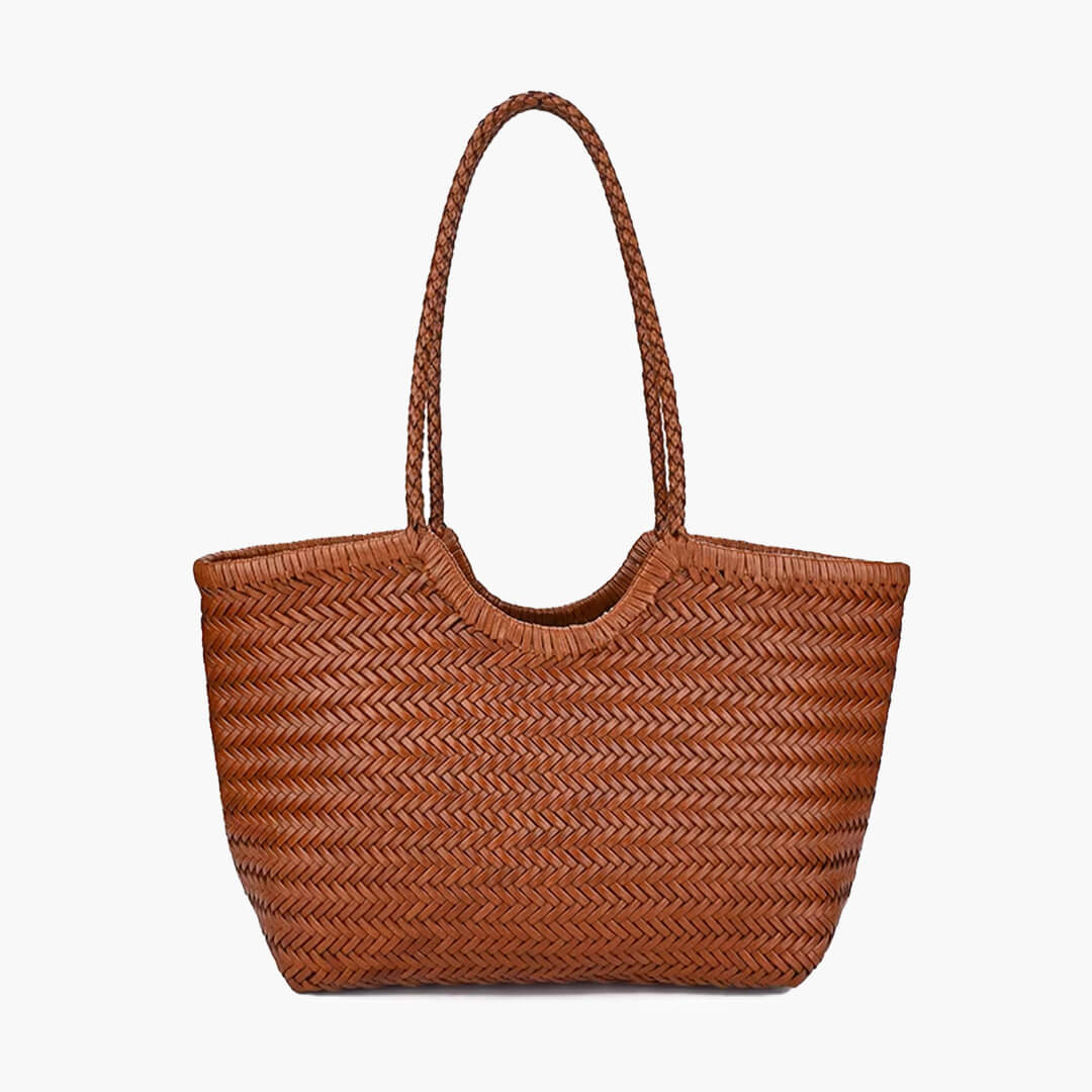 Rica Woven Faux Leather Tote Bag