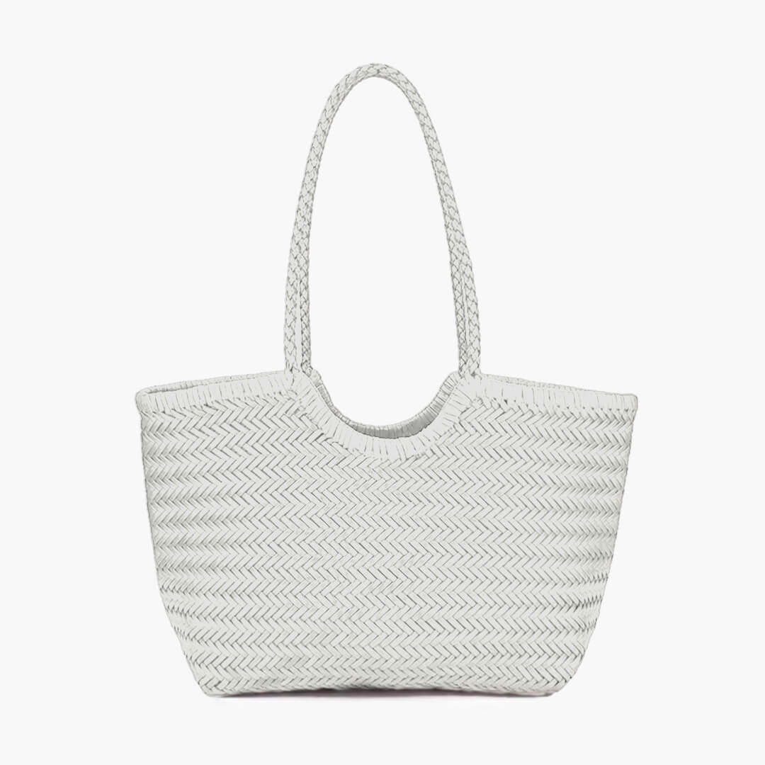 Rica Woven Faux Leather Tote Bag