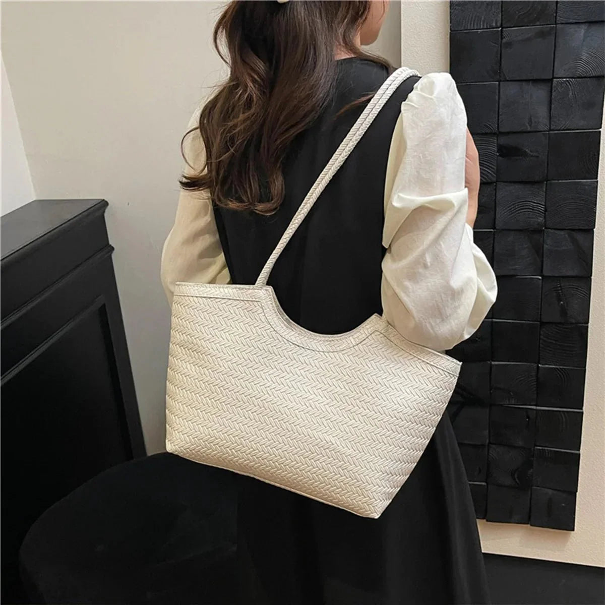 Riona Woven Everyday Tote Bag