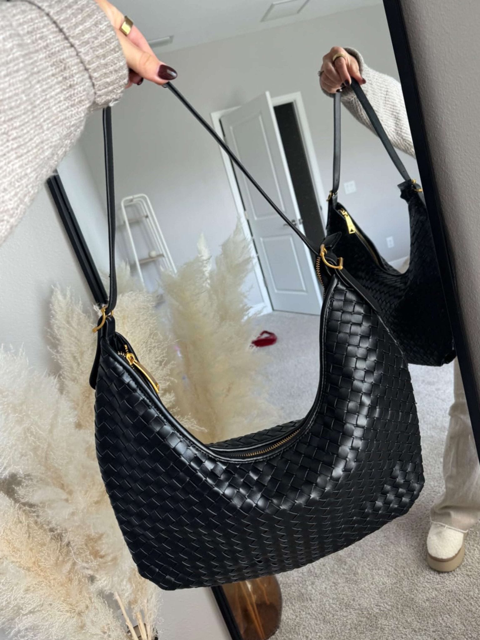 Scarlett Woven Hobo Shoulder Bag