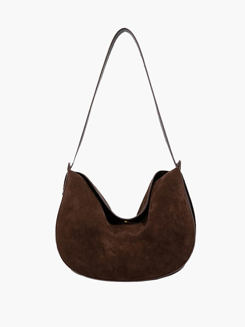 Sienna Curved Suede Shoulder Bag