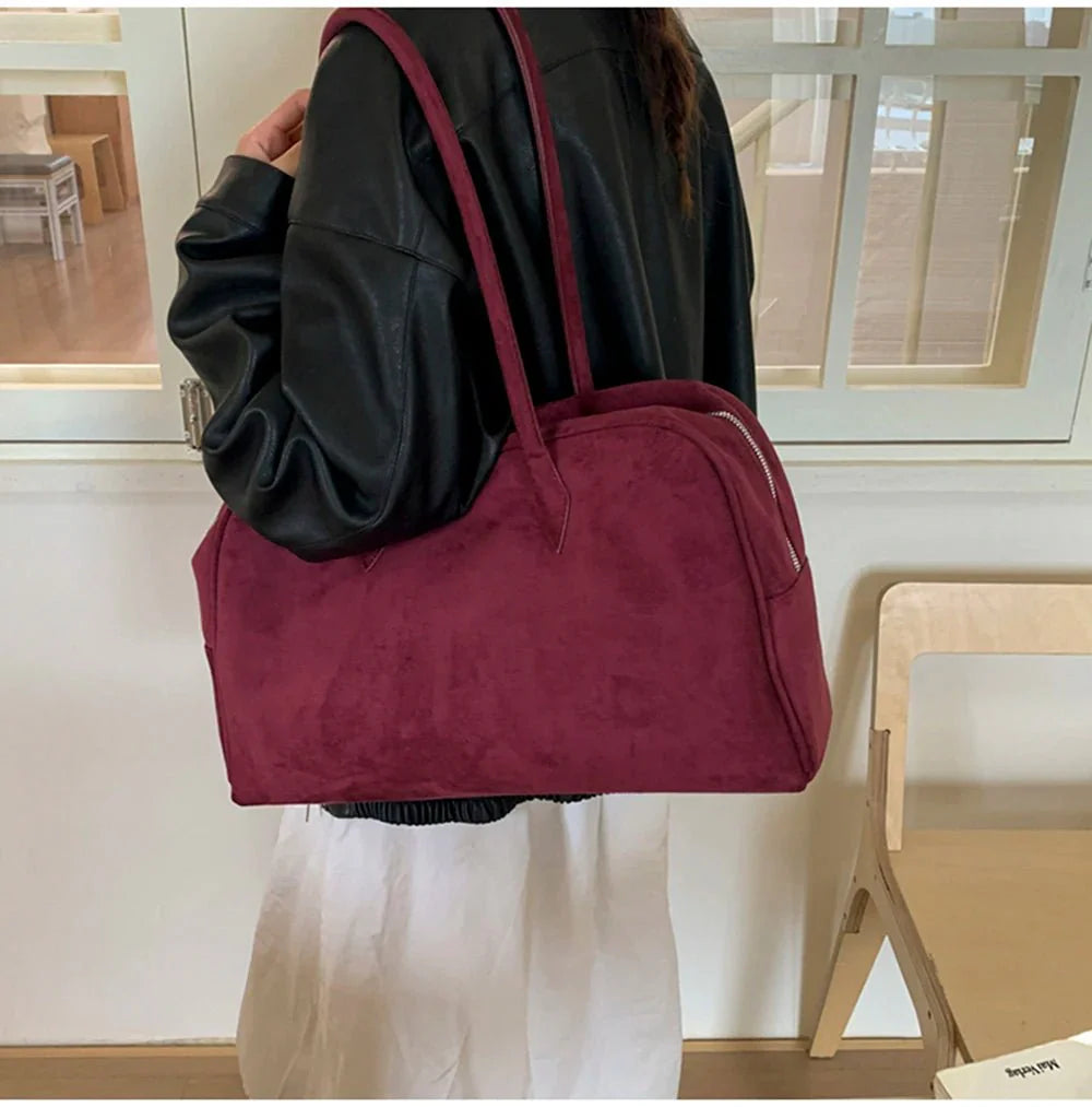 Sophie Suede Carryall Shoulder Bag