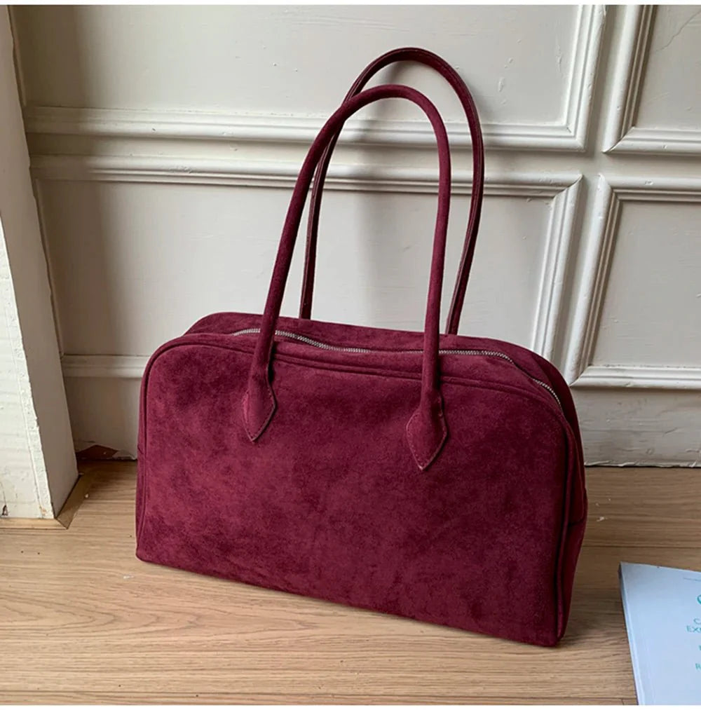 Sophie Suede Carryall Shoulder Bag