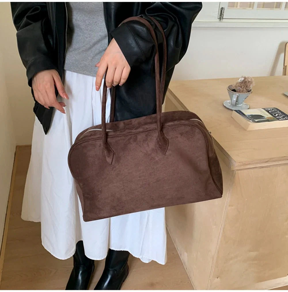 Sophie Suede Carryall Shoulder Bag