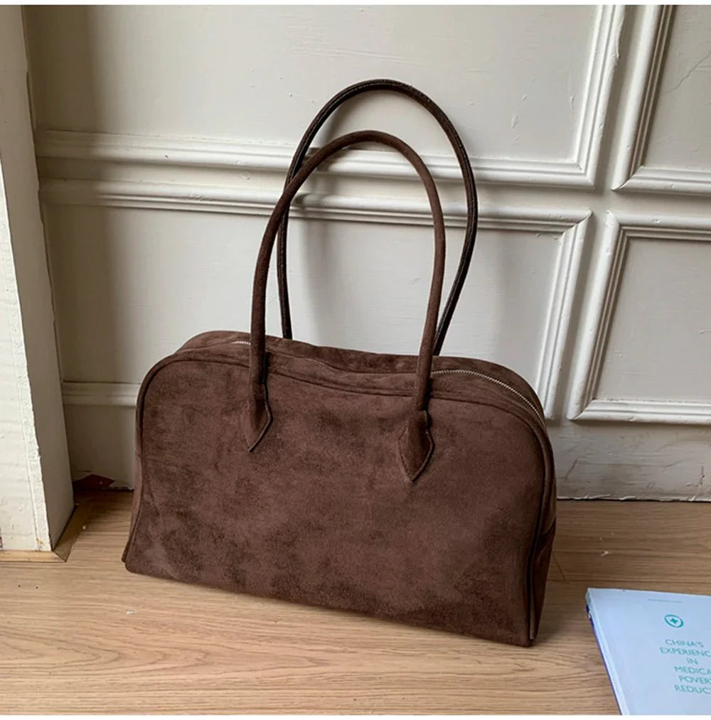 Sophie Suede Carryall Shoulder Bag
