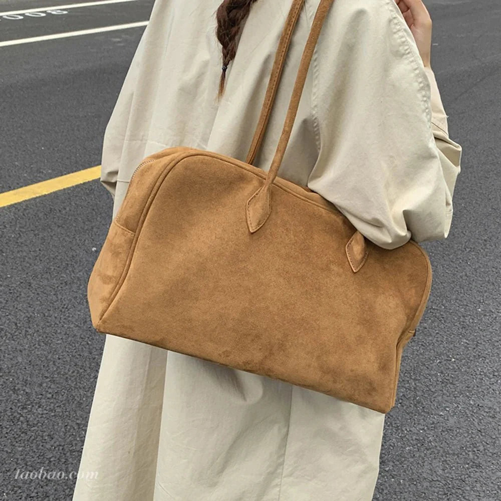 Sophie Suede Carryall Shoulder Bag