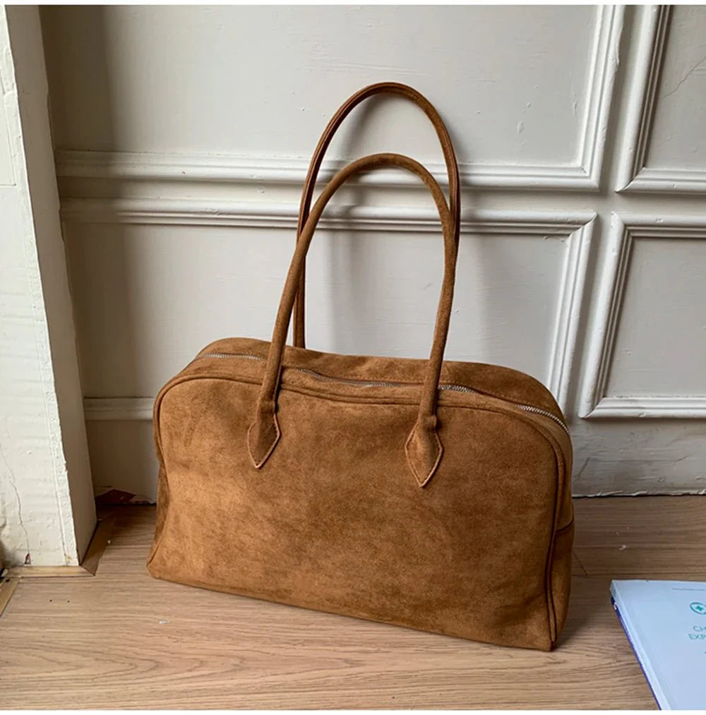 Sophie Suede Carryall Shoulder Bag