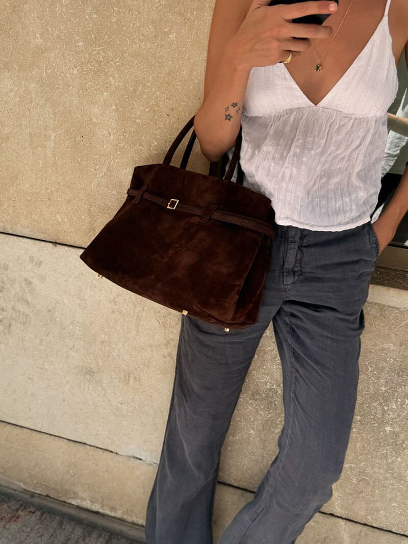 Valentina Suede Carryall Handbag