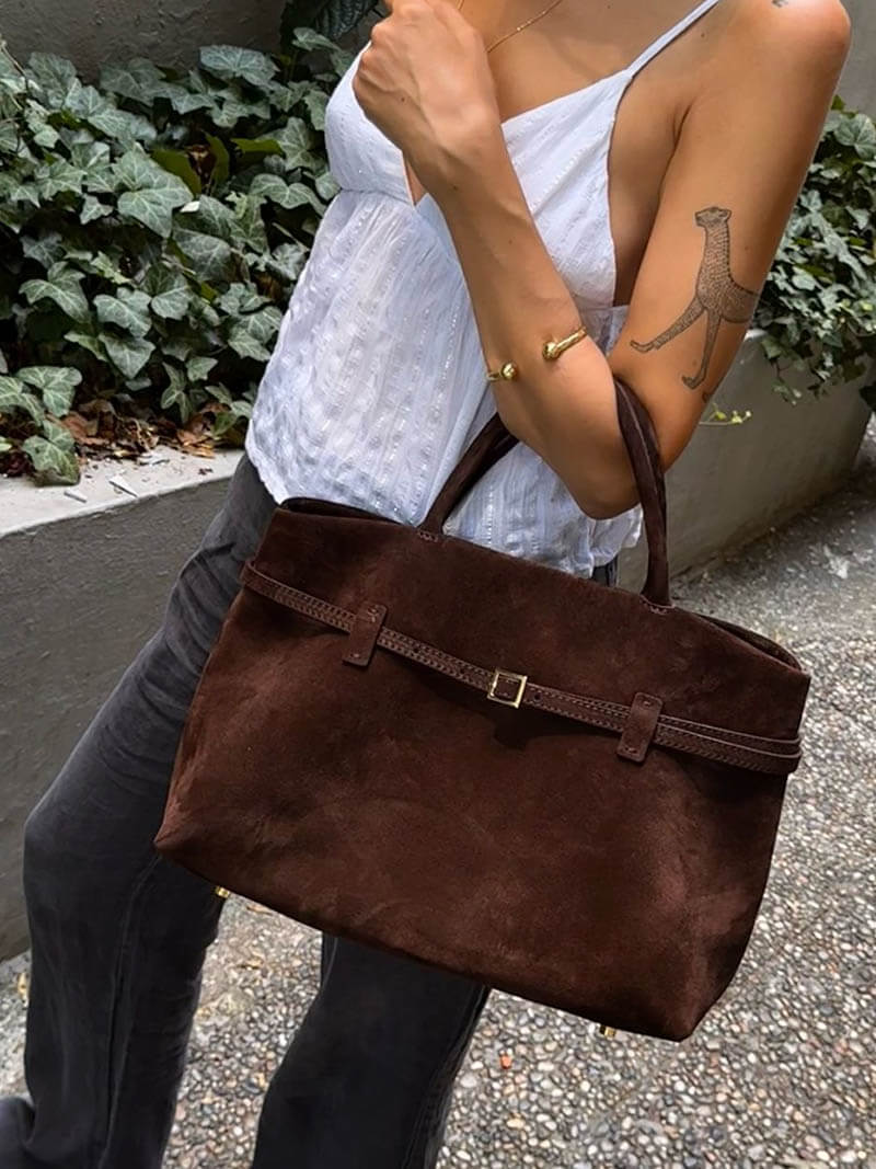 Valentina Suede Carryall Handbag